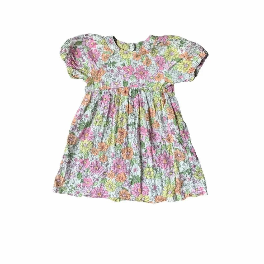 Zara Puff Sleeve Floral Dress 4/5 Years